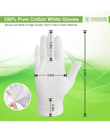 12 pcs White Cotton Gloves Soft Moisturizing Gloves for Eczema and Dry Hands Art Photography Archival Coin Handling and jewellery inspection - Buy Online on GoSupps.com