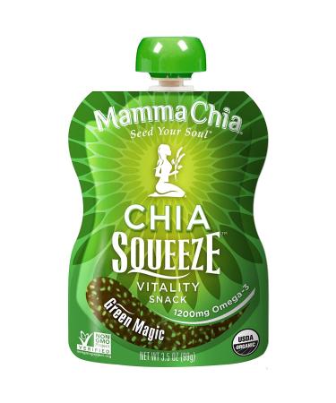 Mamma Chia Organic Chia Squeeze - Green Magic Vitality Snack (8 x 3.5 oz) - Buy Online on GoSupps.com