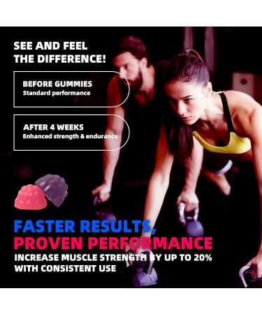 NSF Certified Creatine Gummy 5g - Creatine Monohydrate Gummies for Men & Women. Boost Focus Strength and Endurance Anti-Melting Formula Vegan Gluten-Free Non-GMO (Raspberry & Blueberry 135 ct) Raspberry & Blueberry 135  - Buy Online on GoSupps.com