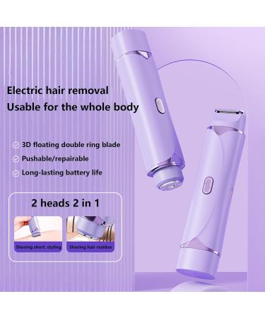 Electric Bikini Trimmer Bikini Trimmer Double Head Cordless Body Hair Personal Hairdresser Facial Remover for Face and Armpit Arm Purple - Buy Online on GoSupps.com