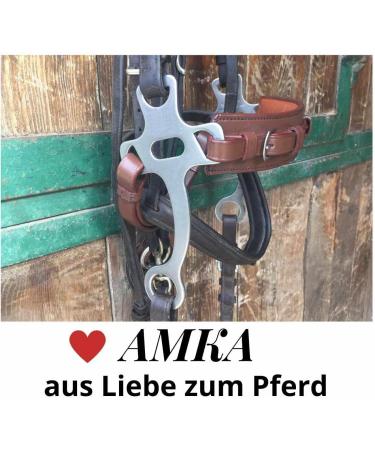AMKA Hackamore Bitless Leather Bridle - 3-Way Adjustable with Baroque Straps for Optimal Comfort - International Shipping Available - Buy Online on GoSupps.com