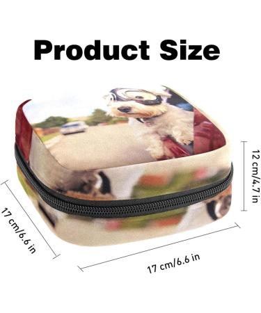 Portable Menstrual Cup Bag for Women | Terrier on Car Design | Zipper Storage for Teen Girls - Buy Online on GoSupps.com