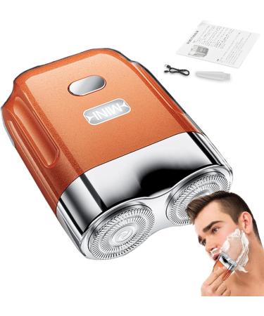 Small Beard Trimmer Waterproof Portable Electric Shaver | USB Rechargeable Quiet Automatic Beard Grooming Trimmer for Camping Business Trip Journey Orange - Buy Online on GoSupps.com