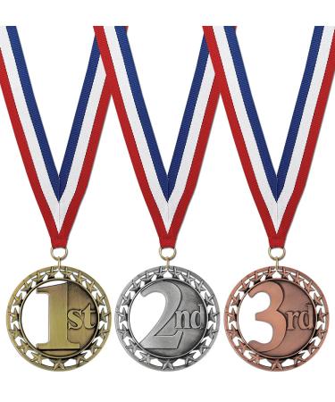 Hodges Award Medals - 1st 2nd 3rd Award Medals - Gold Silver Bronze Medals with Neck Ribbons