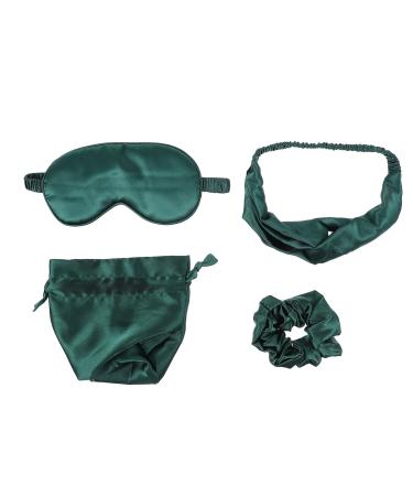 1 Set Eye mask Set Eye Shade Comfortable Night Blindfold Soft Eye Covers Travel Eye Covers Sleeping Elastics Scrunchy Makeup Headband Women s Suits Fabric Four Piece Set Miss Hair Green