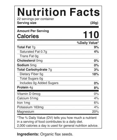 Nova Nutritions Certified Organic Whole Flax Seeds 16oz - Premium Quality Superfood - Buy Online on GoSupps.com