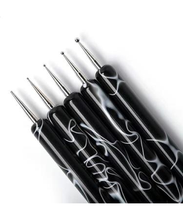 Tools - Nail Liner Brush Dotting Pen | Double Ended Multifunctional Nail Brushes Miniature Painting Brushes Nail Liner Brush Dotting Pen Black - Buy Online on GoSupps.com