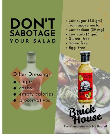 Brick House Vinaigrettes Avocado Lime Vegan Salad Dressing & Marinade - Keto/Paleo Friendly, Gluten-Free, Dairy-Free - 12oz - Buy Online on GoSupps.com