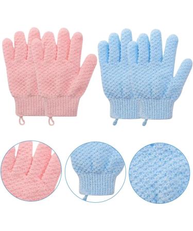 Healvian 4 Pcs Bath Scrub Gloves | Body Exfoliating Shower Scrubber Set - Buy Online on GoSupps.com