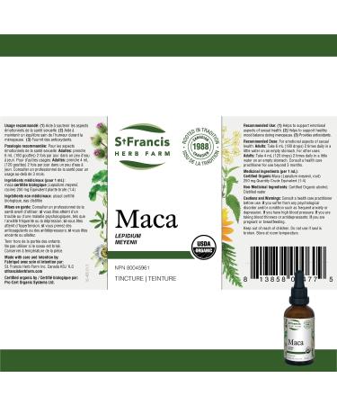 St. Francis Herb Farm Maca Root Herbal Tincture Liquid | Helps to Support Emotional Aspects of Sexual Health | Antioxidants | Organic | Non-GMO | Lactose-Free | 50 mL - Buy Online on GoSupps.com