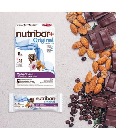 Nutribar Original Mocha Almond Meal Replacement Protein Bar High Protein 12 Count - Buy Online on GoSupps.com