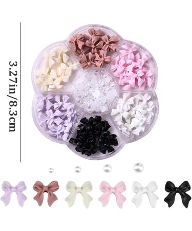 Bow Nail Charms with 7 Grids Nail Art Charms Colorful Nail Charms and Gems Decorative Bow Charms for Nails Art DIY Manicure Craft Decoration Nail Tips - Buy Online on GoSupps.com