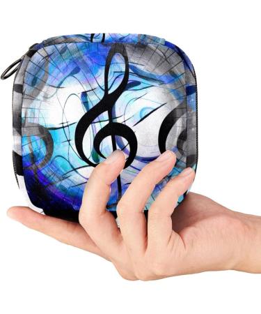Large Capacity Women's Bands Storage Bag - Menstrual Cup Pocket & Makeup Organizer for Travel - Musical Notes Design - Buy Online on GoSupps.com