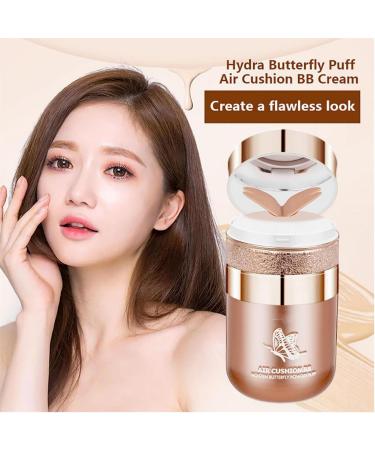 LGEternal Butterfly Air Cushion Powder Puff Bb Cream Korean Butterfly Cushion CC Cream Concealer Makeup Base Liquid Foundation Cushion Bb Concealer For All Skin Types (natural color) - Buy Online on GoSupps.com