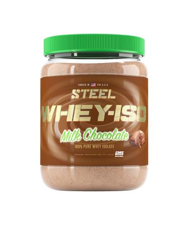 Steel Supplements Whey-Iso | Whey Isolate Protein Powder | Fast Absorbing | Lean Muscle Growth | Easy Digestion | Gluten Free | Low Carb | 25 Serving (Milk Chocolate) Milk Chocolate 25 Serving