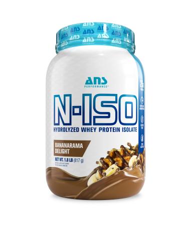 ANS Performance 100% Pure Hydrolyzed Whey Isolate Protein + BCAAs - 25g of Protein - Gluten Free Zero Lactose (Bananarama Delight 1.8 lb) Bananarama Delight 1.8 lb