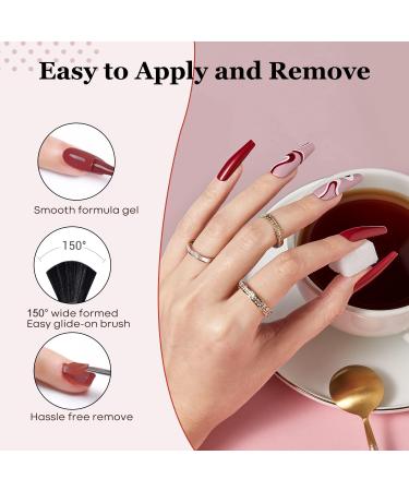 Modelones 24 Pcs Gel Polish Nail Kit - 20 Nude Pink Gray Neutral Colors - 7ml - Prep Bond Primer - Glossy & Matte Top Base Coat - Nail Art Manicure DIY Salon Gift Kit: Halloween A1 - Navy Burgundy - Buy Online on GoSupps.com