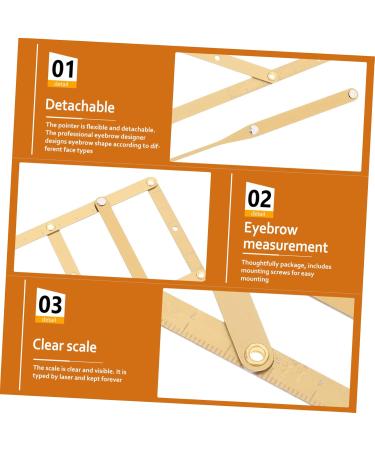 BIUDECO Eyebrow Ruler Tool 1pc Second Generation Scale Scissors Eyebrow Balance T Tool Eyebrow Ruler Make up Eyebrow Pencil 25x5x0.6cm Golden - Buy Online on GoSupps.com