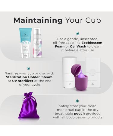 EcoBlossom Reusable Menstrual Cup Set - The Most Reliable Medical Grade Silicone Period Cups - Comfortably use for 12 Hours (2 Large Cups) Large (Pack of 2) - Buy Online on GoSupps.com