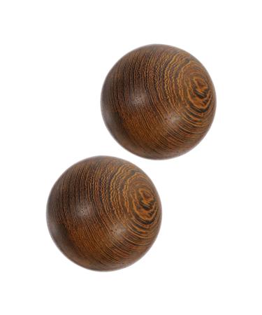 Gleavi 1 pair of health ball handball fitness ball gymnastics ball acupressure massage tools gifts massage ball wooden ball presents red rosewood.