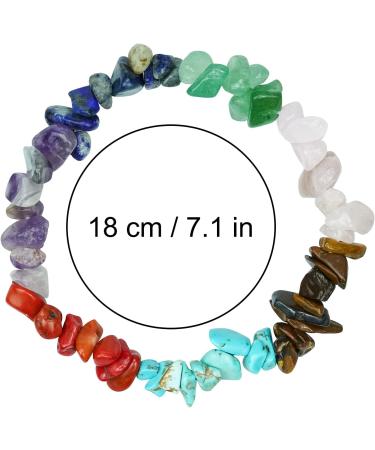 Rbenxia 12 Chakra Stones Healing Crystals Bracelets - Colorful Gemstone Chips for Reiki Healing - 12 Colors - Buy Online on GoSupps.com