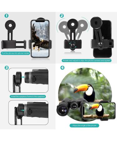 UBeesize 12x42 HD Binoculars with Phone Adapter - Waterproof and Professional Binoculars for Bird Watching, Hunting, Travel - Clear Low Light Vision - Buy Online on GoSupps.com