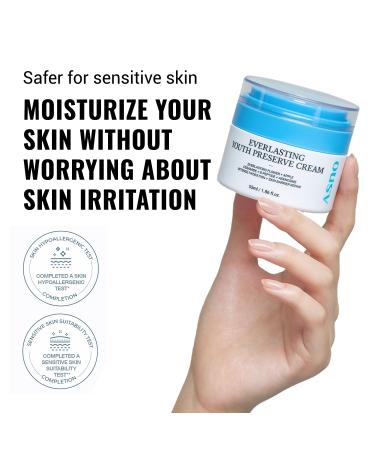 ASNO Everlasting Youth Preserve Cream 55ml - Vegan Face Moisturizer for Wrinkle Care, Barrier Repair, Hydration for Dry & Sensitive Skin, Everlasting Flower + Ceramide + Peptides, Korean Skincare - Buy Online on GoSupps.com