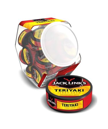 Jack Link's Beef Jerky Chew, Teriyaki Flavor, Shredded Beef Jerky, Made with Beef, 0.32 Oz Per Snack Tin, 11.52 Oz Total (Pack of 36)