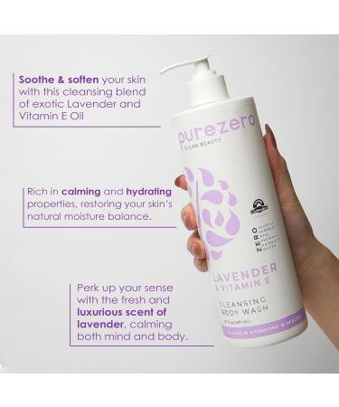 Purezero Lavender & Vitamin E Body Wash Calms and Invigorates Skin - Leaves Skin Hydrated Maintain Elasticity and Smoothness Zero Sulfates Parabens or Dyes (20oz 2 Pack) - Buy Online on GoSupps.com
