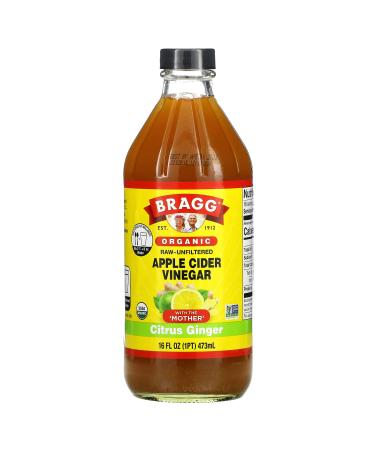 Bragg Organic Apple Cider Vinegar Citrus Ginger 16 fl oz (473 ml)