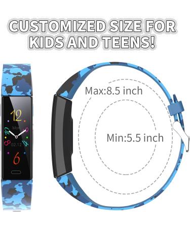 K-berho Kids Fitness Tracker  Fitness Watch Activity Tracker with Pedometers  Stopwatch  IP68 Waterproof  11 Sport Modes for Kids Age 6-16 Years Old Camouflage Blue - Buy Online on GoSupps.com