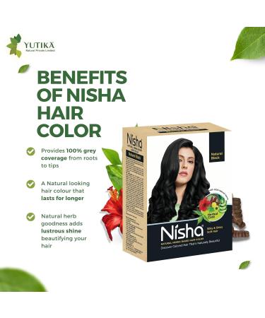 Buy Nisha Natural Henna Based Hair Color - Permanent Black Hair Dye for 100% Grey Coverage | Premium 2.12 oz - Buy Online on GoSupps.com
