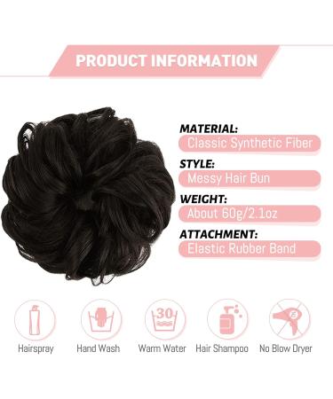Vlasy Messy Bun Hair Piece 60g 2# for Women - Curly Wavy Scrunchies Bun Extensions - Buy Online on GoSupps.com