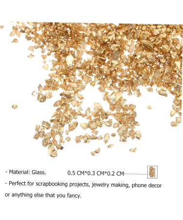 Beaupretty 1 Glass Chip Metallic Chips for Nail Arts Crushed Irregular Glass Socking Stuffers Irregular Glass Sequins Shiny Nail Glitter Resin Gems for Nails Epoxy Charms Scrapbook 3d Vintage 0.5X0.3cm Golden - Buy Online on GoSupps.com