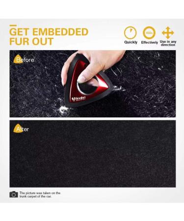 Analan Animal Hair Remover Brush - Ultimate Pet Hair Removal for Carpets Furniture Clothes & More (Includes Extra Blade) - Red - Buy Online on GoSupps.com