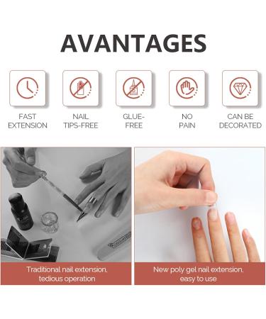 Nail Extension Gel Nail Builder - 15ml Poly False Nail Gels Nail Extension - False Nail Extension Builder - Nail Polish Long Lasting Wear Nail Art Design - Buy Online on GoSupps.com