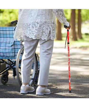 Adjustable Walking Cane Easy Folding Height Folding Extendable Walking Stick Lightweight Flexible Walking Aid Mobility Aid for Unisex Aluminum Chinese Style Red - Buy Online on GoSupps.com