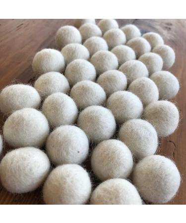 1 Inch White Felt Balls (50 Pack) - Hand Felted Wool Pom Poms for Crafts & Decor - Natural Garland & Party Decorations - Includes Muslin Bag - Buy Online on GoSupps.com