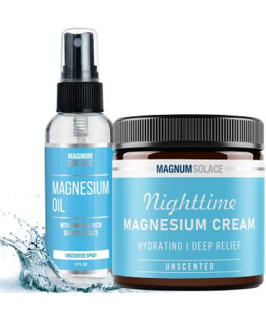 Magnesium Cream & Magnesium Spray Unscented (2 Item Bundle)