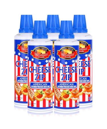 Old Fashioned Foods Cheese Zip 227g American Spray Cheese Cheddar (Pack of 5)