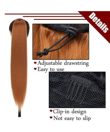 Kinky Drawstring Ponytail Hairpiece for Women - YAKI Straight Hair Extension 55cm Dark Brown Wig - Buy Online on GoSupps.com