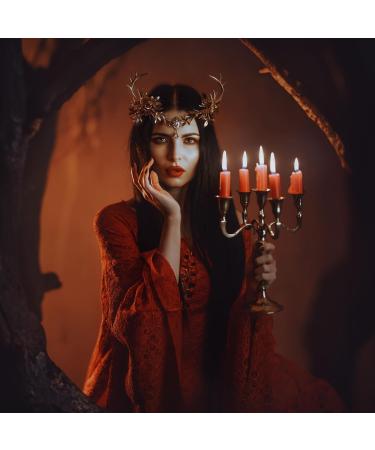 MOSTORY Handmade Gold Fairy Leaf Headpiece Golden Antler Elf Crown Woodland Forest Elven Circlet Celtic Cosplay Hair Accessories for Women Womens Maternity Shoot Wedding Bridal Rave Party Proms - Buy Online on GoSupps.com