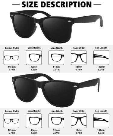 MEETSUN Polarized Sunglasses 2 Pack - Classic Retro Sun Glasses for Driving & Fishing - 100% UV Protection - Matte Black Frame/Grey Lens - Buy Online on GoSupps.com