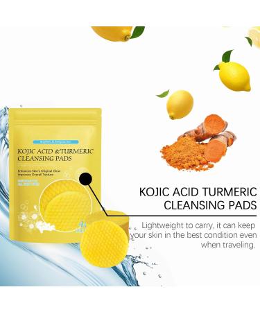 40 Turmeric Kojic Ac-id Cleansing Pads Turmeric Exfol-ating Foaming Pads Resurfacing Pads For Face & Body Fades Dark Spots Fades Discoloration Facial Sponges For Cleansing Exfoli-ating - Buy Online on GoSupps.com