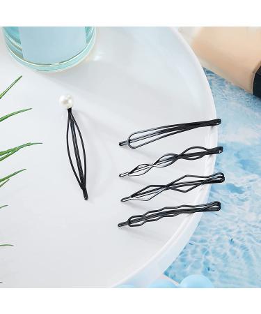 10 Black Geometric Bobby Pins - Minimalist Hair Clips for Women & Girls - Wedding Accessories - Buy Online on GoSupps.com