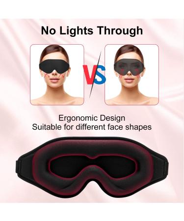 Supregear 3D Contoured Sleep Mask - Comfortable Eye Cover for Men and Women - Perfect for Travel, Naps, and Deep Sleep - 100% Light Blocking - Black - Buy Online on GoSupps.com