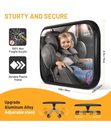 ENONEO Baby Car Mirror | 100% Shatterproof Rear Facing Safety Mirror | Crystal Clear View | Essential for Newborns - Buy Online on GoSupps.com
