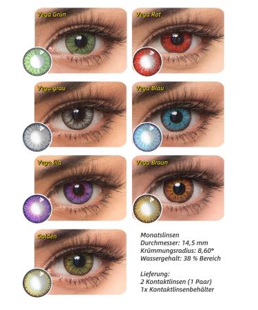 Contact lenses colored without strength motif lenses eye lenses costume accessories for cosplay Halloween carnival carnival dia los Muertos party festival rave (Vega purple)