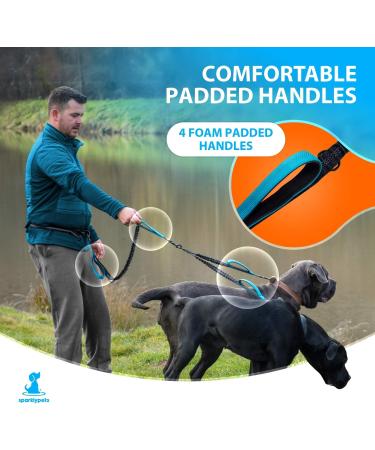 2-in-1 Dog Jogging Leash | Double Handle Belly Belt Leash for Large & Medium Dogs | Perfect for Jogging Hiking & Walking Two Dogs - Buy Online on GoSupps.com