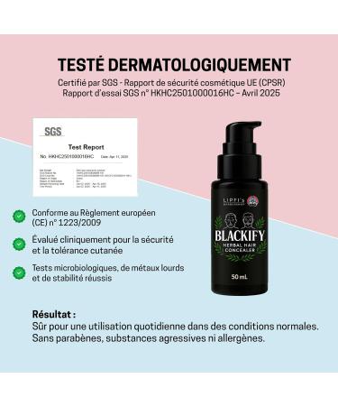 BLACKIFY Correcteur Capillaire Naturel pour Cheveux Clairsem s et Zones D garnies | Cr me Retouche Racines Longue Tenue aux Pigments V g taux | Soin Capillaire Vegan pour Hommes et Femmes - Buy Online on GoSupps.com